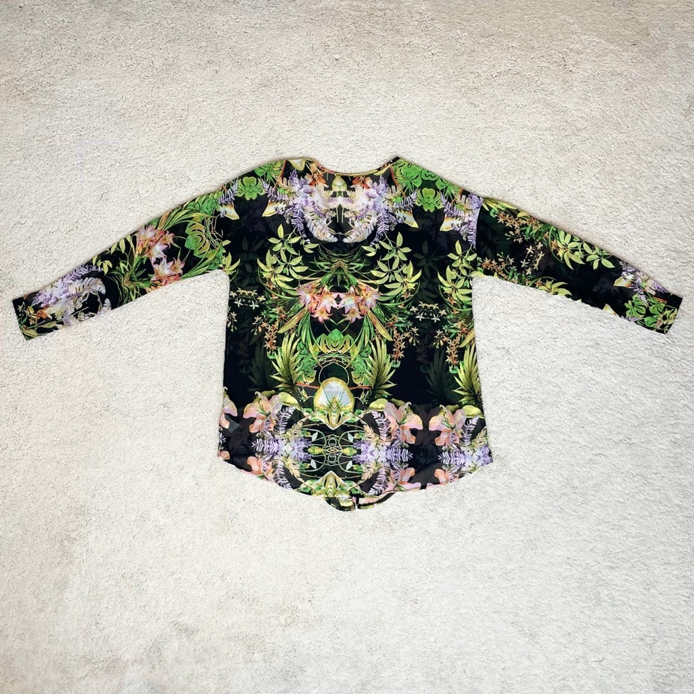 I Jeans by Buffalo Tropical Floral Tunic Blouse - Picture 10 of 17